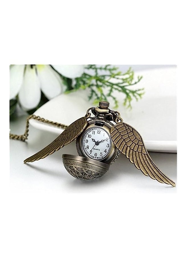 xozgdovg Wing Quartz Pocket Watch Charming Vintage Ball Pendant Necklace - Image 3