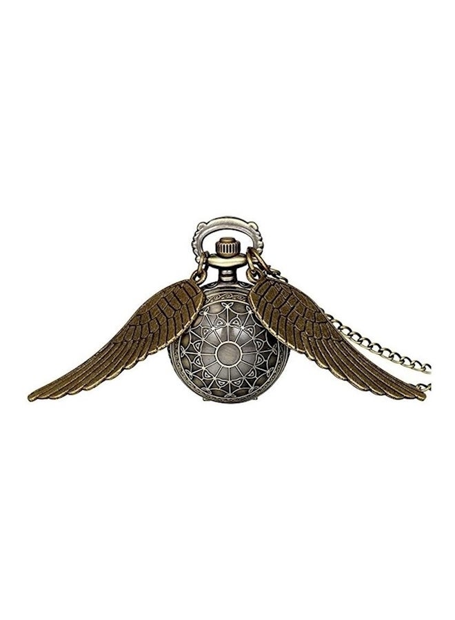 xozgdovg Wing Quartz Pocket Watch Charming Vintage Ball Pendant Necklace - Image 1