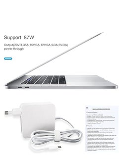 Generic 87W USB C Charger Compatible With MacBook Pro 13" 15" (2016-2021) A1707 1719 A1990 A2251 A2289, 61W Fast Charging Power Adapter for MacBook Air 2018 2019 2019 20 and O other Type C devices (20V-4.3A)  - Image 4