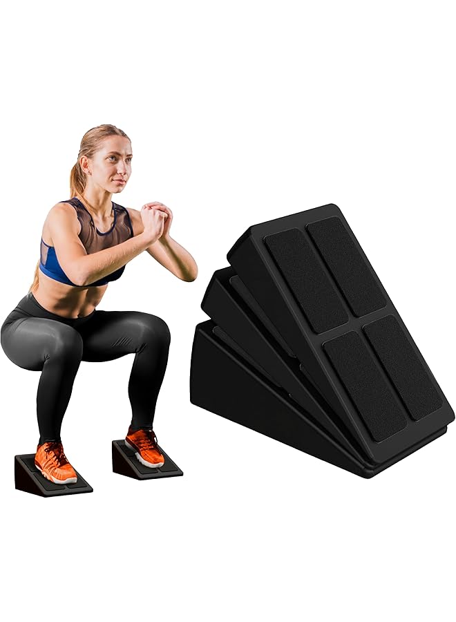 PROMASS Slant Board Squat Wedge Calf Stretcher Incline Board, 5 Adjustable Angles for Workout, Therapy, Gym Exercise, Lunges & Dead Lift, Anti-Slip Grip Included at Bottom & Top for Better Performance, 3 Pcs