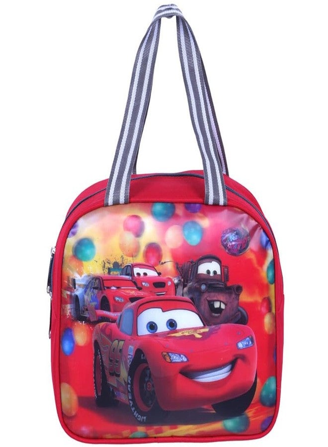 HOXY Cars-Themed Tiffin Bag for Kids - for School & Picnic - Nursery to 3rd Class - Sturdy Lunch Bag for Boys & Girls | RED - Image 1