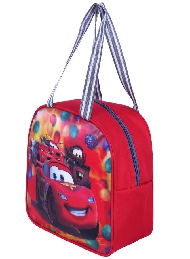 HOXY Cars-Themed Tiffin Bag for Kids - for School & Picnic - Nursery to 3rd Class - Sturdy Lunch Bag for Boys & Girls | RED - Image 5