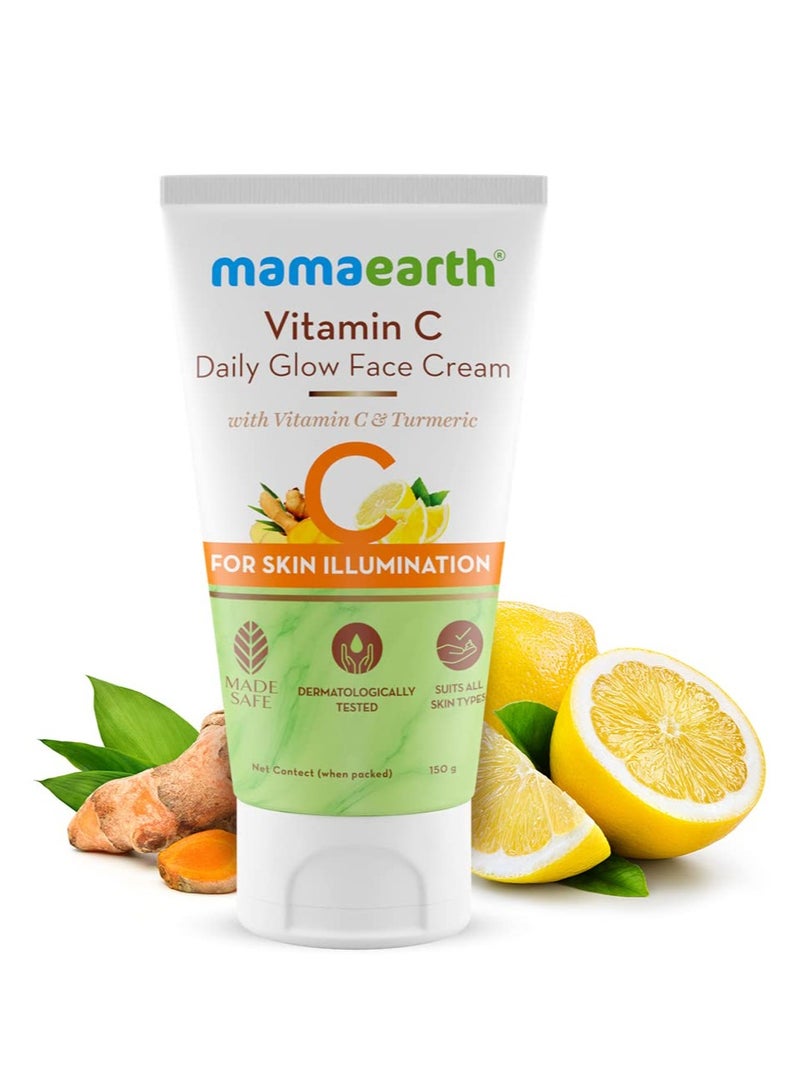 Mama Earth Vitamin C Daily Glow Face Cream With Vitamin C & Turmeric for Skin Illumination - 150 g - Image 2