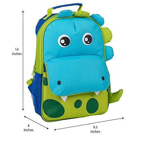 Class Collections Green Spotted Dinosaur Dimensional Animal Shape Water Resistant Preschool Backpack - Image 5
