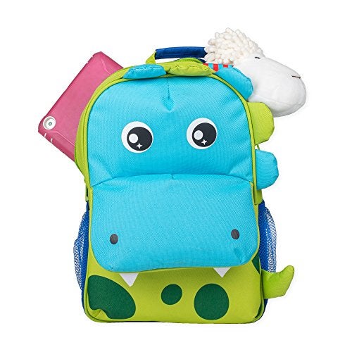 Class Collections Green Spotted Dinosaur Dimensional Animal Shape Water Resistant Preschool Backpack - Image 2