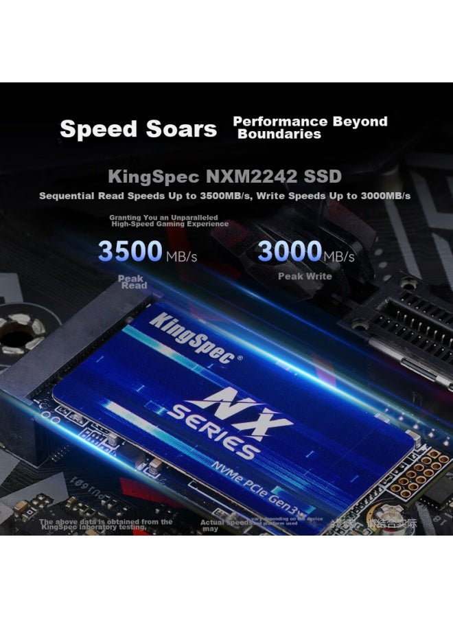 Kingspec 1tb Ssd, M.2 Interface, Nvme 1.3, 2242 Size, Pcie 3.0, Read Speed 3500mb/s, Ai Pc Storage Accessory - Image 1