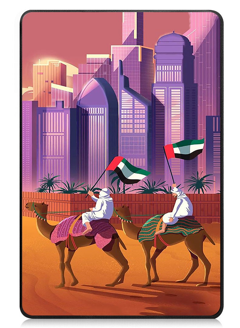 Theodor Protective Flip Case For Huawei MatePad Pro 11 (2024) With Trifold Stand Auto Wake Sleep Shockproof Cover Camel Uae Flag - Image 1