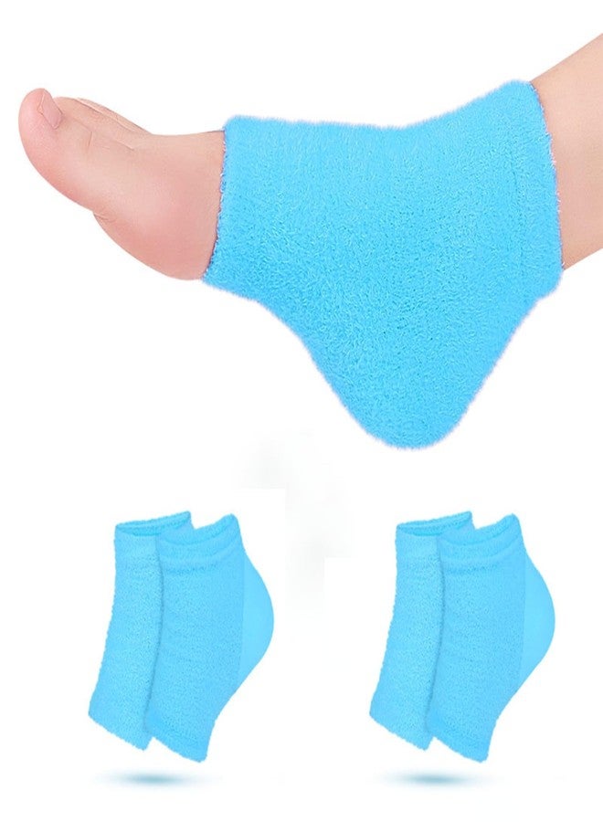 VDFZHL Castor Oil Pack Wrap for Foot, Castor Oil Moisturizing Heel Socks, for Plantar Fasciitis, Cracked Heels - Suitable for Overnight Moisturizing of Feet (Without Essential Oils) (Blue - 2 Pairs) - Image 1