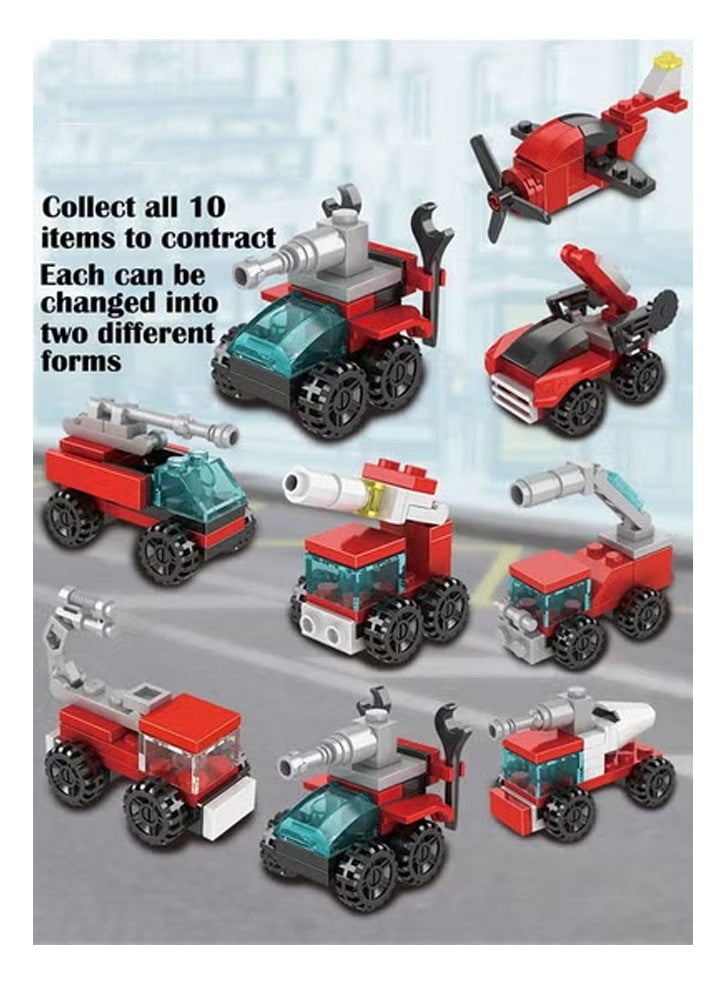 زي سي إم - هابي مجموعة مكعبات بناء سيتي فاير 10 في 1 ألعاب بناء ألغاز - Image 2