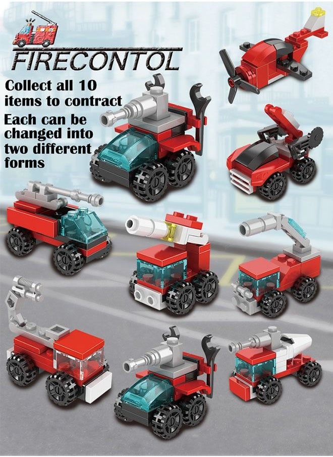 ZCM-HAPPY - 10 in 1 City Fire Building Blocks Set Puzzle Building Toys - Image 1
