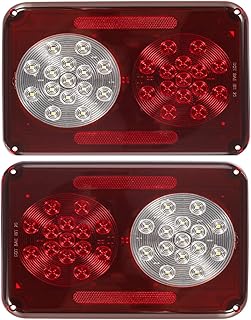 Partsam 2Pcs Double Led Trailer Tail Lights with Stop Turn Tail Backup Reverse Lights 30 LED Horizontal Mount/Vertical - Image 1