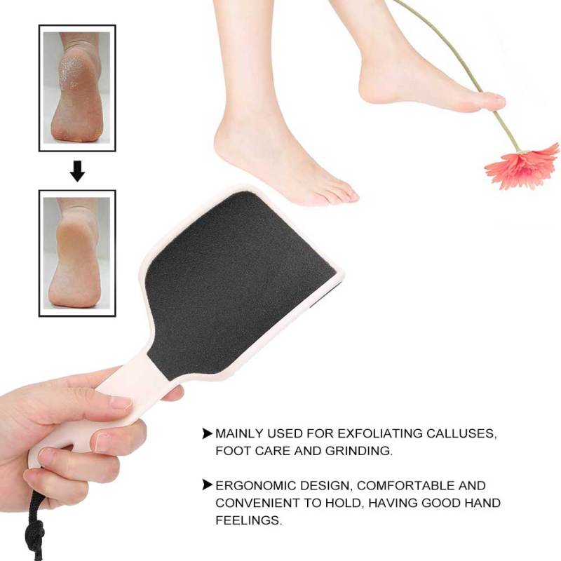 Double-Sided Foot File: Beige, Ergonomic Concave Design, Reusable Dead Skin Remover - Dual Sand Surfaces, Durable Foot Rasp for Foot Care, Exfoliating Calluses - Image 1