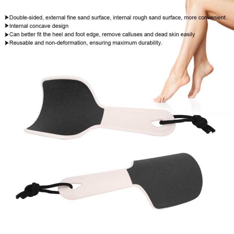 Double-Sided Foot File: Beige, Ergonomic Concave Design, Reusable Dead Skin Remover - Dual Sand Surfaces, Durable Foot Rasp for Foot Care, Exfoliating Calluses - Image 4