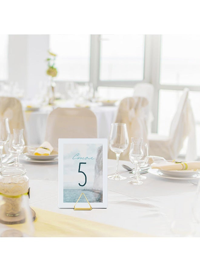 40 قطعة من مشابك بطاقات الأسماء المعدنية على شكل مثلث أنيقة للزفاف صغيرة الحجم حاملات أرقام حاملات بطاقات الصور زينة المناسبات تصميم جميل لحفلات الزفاف والحفلات والاستخدام المنزلي - Image 5