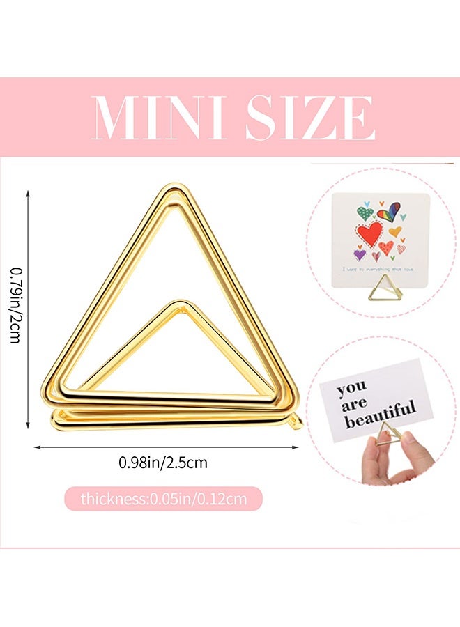 40 قطعة من مشابك بطاقات الأسماء المعدنية على شكل مثلث أنيقة للزفاف صغيرة الحجم حاملات أرقام حاملات بطاقات الصور زينة المناسبات تصميم جميل لحفلات الزفاف والحفلات والاستخدام المنزلي - Image 2