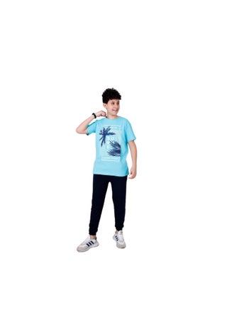 Boys' summer outfit, two-piece, blue formal T-shirt and navy blue trousers - pzsku/Z59ECADD84AA96B23E187Z/45/_/1714902503/650990b0-b0a0-4cc9-8f23-c66fa6fcf673