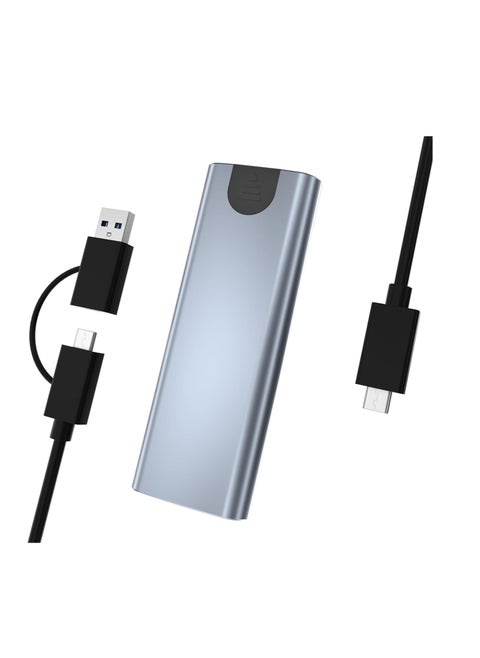 حافظة SSD M.2 بمنفذ USB 3.2 الجيل الثاني، محول 10 جيجابايت في الثانية، حافظة خارجية NVMe PCIe مع كابل 2 في 1 USB A+C إلى C لشاشات 2230/2242/2260/2280 M.2 NVMe/SATA من M-Key/M+B