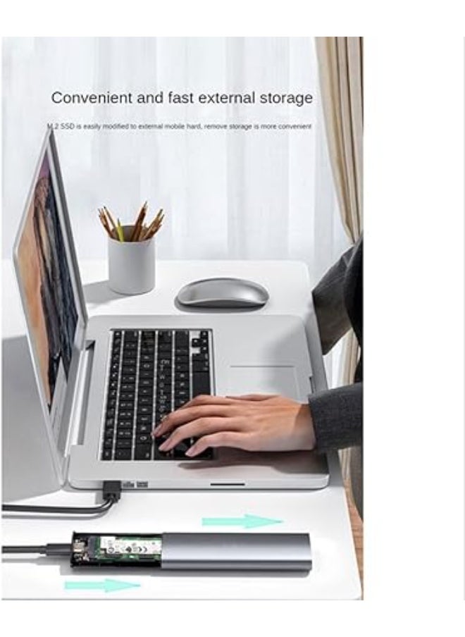 ماركة غير محددة - حافظة SSD M.2 بمنفذ USB 3.2 الجيل الثاني، محول 10 جيجابايت في الثانية، حافظة خارجية NVMe PCIe مع كابل 2 في 1 USB A+C إلى C لشاشات 2230/2242/2260/2280 M.2 NVMe/SATA من M-Key/M+B - Image 1