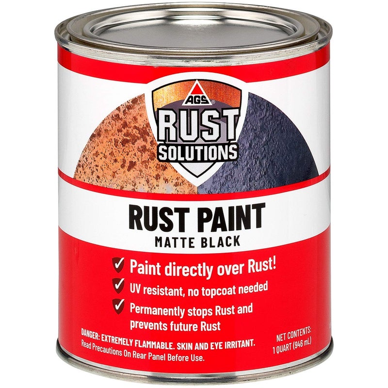 AGS RUST SOLUTIONS Rust Paint Matte Black Finish 32 Fluid Ounces Pack of 1