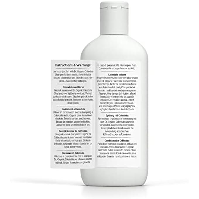 dr.organic DR ORGANIC, CALENDULA CONDITIONER, NATURAL, VEGAN, CRUELTY FREE, PARABEN & SLS FREE, FOR SENSITIVE SKIN, 265ML - Image 3
