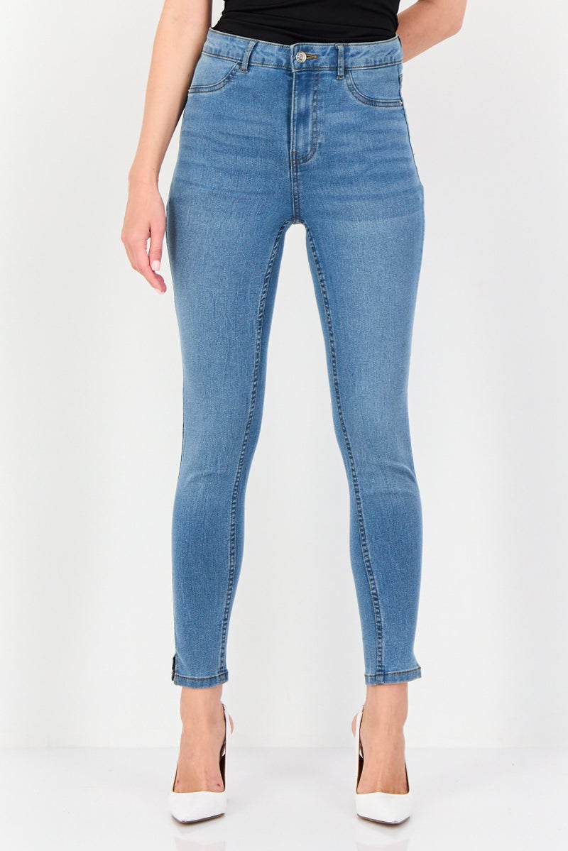 VERO MODA I Scenery by Vero Moda Women Skinny Fit Wash Stretchable Denim, Mid Blue - Image 1