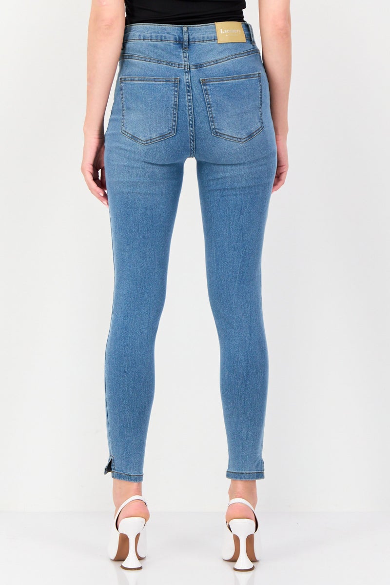 VERO MODA I Scenery by Vero Moda Women Skinny Fit Wash Stretchable Denim, Mid Blue - Image 3