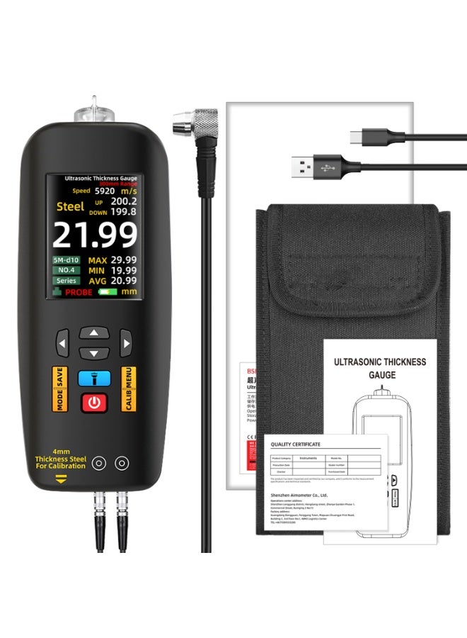 BSIDE T7 Digital Ultrasonic Thickness Gauge High-precision Pipe Thickness Gauge High-precision Glass Metal Ceramic Composite Material Thickness Gauge Measuring Range 0.01-300mm - Image 1