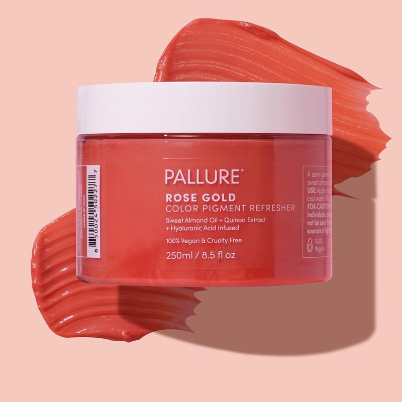 Pallure Color Pigment Refresher Mask Semi Permanent Hair Color Depositing Conditioner 85 Oz Rose Gold 