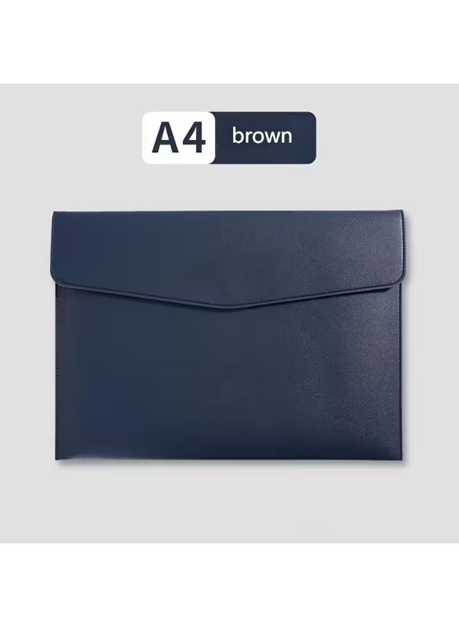 zoba A4 PU leather document folder with a stylish design, magnetic closure, and pen holder – file organizer for office and study – multi-colored - Image 4