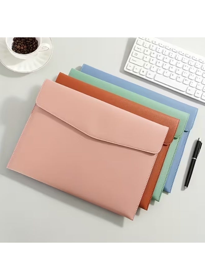 zoba A4 PU leather document folder with a stylish design, magnetic closure, and pen holder – file organizer for office and study – multi-colored - Image 2