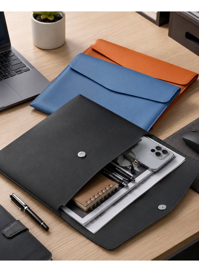 zoba A4 PU leather document folder with a stylish design, magnetic closure, and pen holder – file organizer for office and study – multi-colored - Image 1