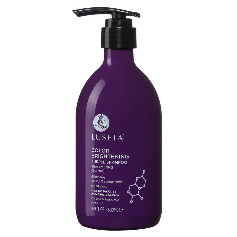 L LUSETA Luseta Color Brightening Purple Shampoo for Blonde and Gray Hair -Infused with Cocos Nucifera Oil to Help Nourish, Moisturize and Condition hair, Sulfate Free Paraben Free 16.9oz - Image 1