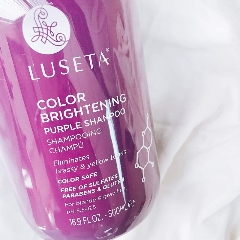 L LUSETA Luseta Color Brightening Purple Shampoo for Blonde and Gray Hair -Infused with Cocos Nucifera Oil to Help Nourish, Moisturize and Condition hair, Sulfate Free Paraben Free 16.9oz - Image 3