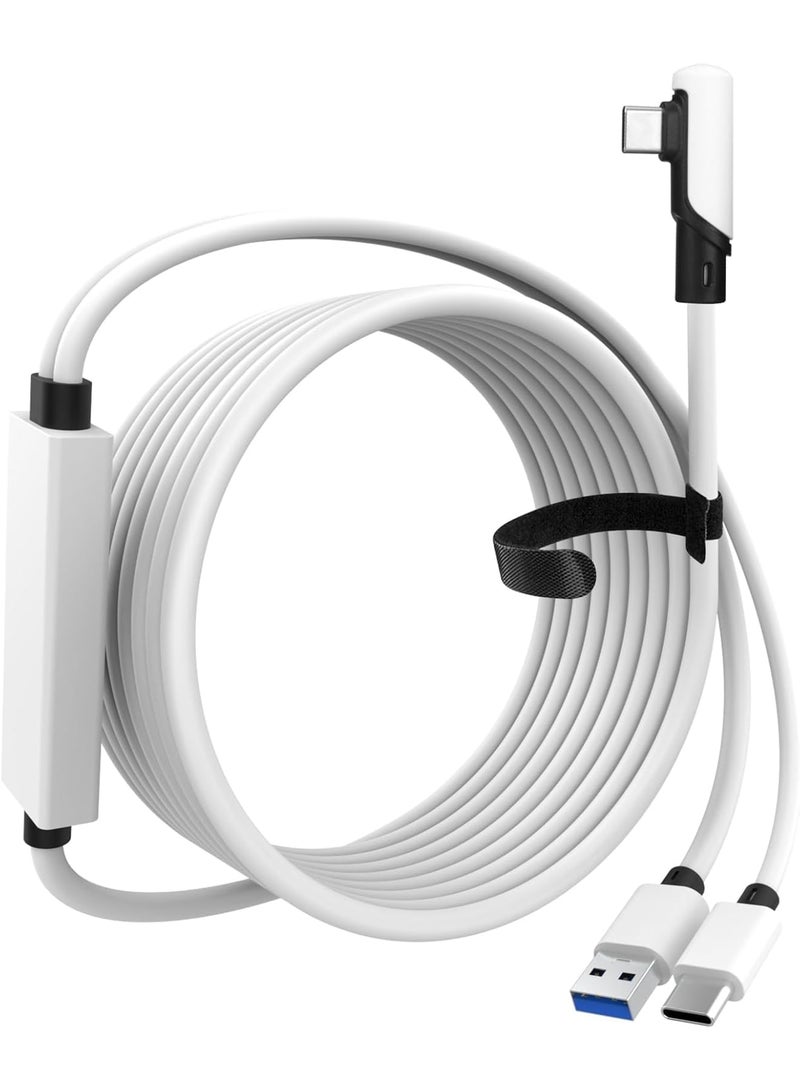 Zikra Link Cable 5M Compatible with Quest 2/Pico 4 - 16FT Compatible with Meta Quest 3/2/Pro, Separate USB-C Charging Cable for Power Supply, USB 3.0 to Type-C for VR Headset/Gaming PC - Image 1