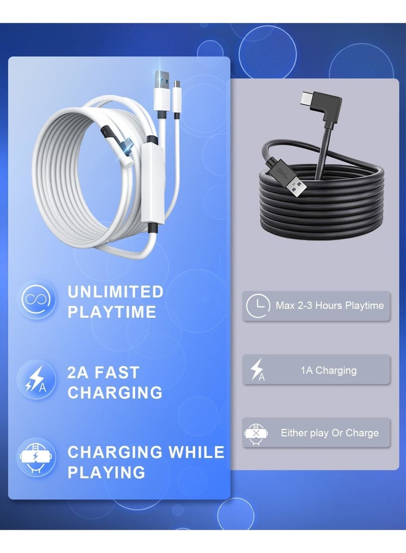 Zikra Link Cable 5M Compatible with Quest 2/Pico 4 - 16FT Compatible with Meta Quest 3/2/Pro, Separate USB-C Charging Cable for Power Supply, USB 3.0 to Type-C for VR Headset/Gaming PC - Image 3