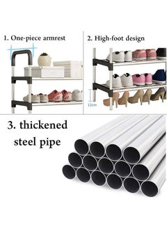 Taimi 6-Layer Storage Shoe Rack Silver/Black 110X60X30Cm 18 Pairs Of Shoe  - Image 4