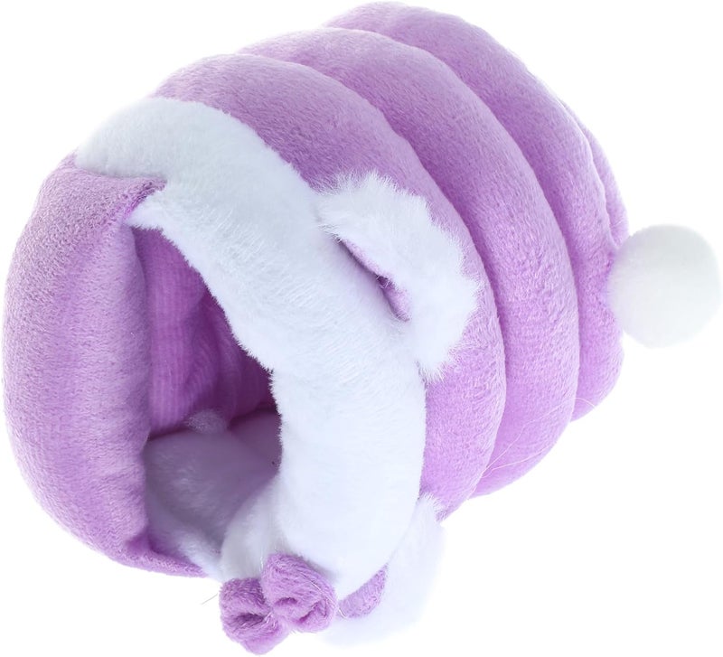 ARTIBETTER Small Hamster House Cotton Bed with Cushion, Thickened Warm Sleeping Nest for Winter, Medium Purple Cozy Hideout for Hamsters and Small Pets - Image 1