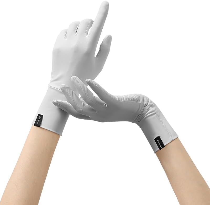 HIGHWAY 3 pairs of gloves in different colors | G2-Pro | white - Grey - pink Anti-Sweat, UV Protection, Touchscreen Compatible - Image 4