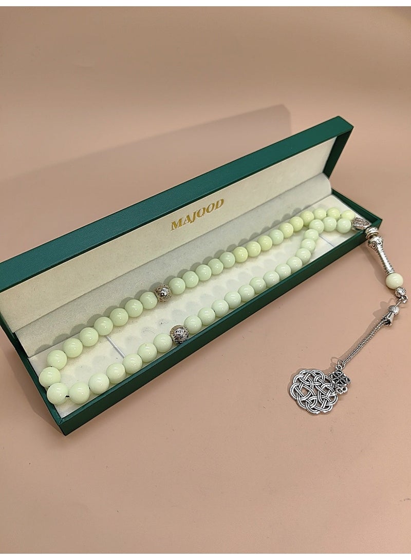 موجود 45 مسبحة صلاة من الأحجار المضيئة/تسبيح/10 مم/تتألق في الظلام، وتنير الإيمان - Image 4