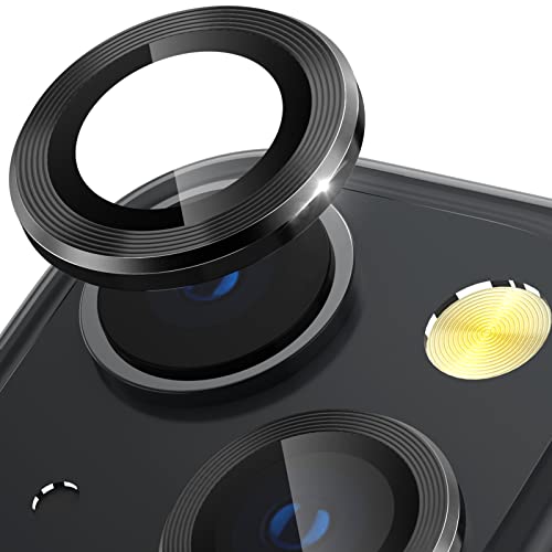 CloudValley Camera Lens Protector Designed for iPhone 13/13 Mini, Tempered Glass Protective Film, Aluminum Alloy Camera Lens Cover (Black) - Image 1