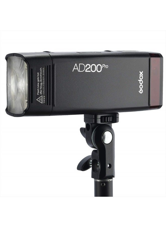 Godox AD200 Pro AD200Pro Strobe, 200Ws 2.4G Flash Strobe, 1/8000 HSS, 500 Full Power Flashes, 0.01-1.8s Recycling, 2900mAh Battery, Bare Bulb/Speedlite Fresnel Flash Head, Lightweight Compact - Image 2