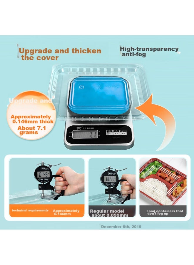 Yata Wutian Disposable Food Containers With 5 Compartments, Takeout Boxes, Fast Food Containers With Lids, 1000ml*100 Sets, Microwave Safe - Image 5