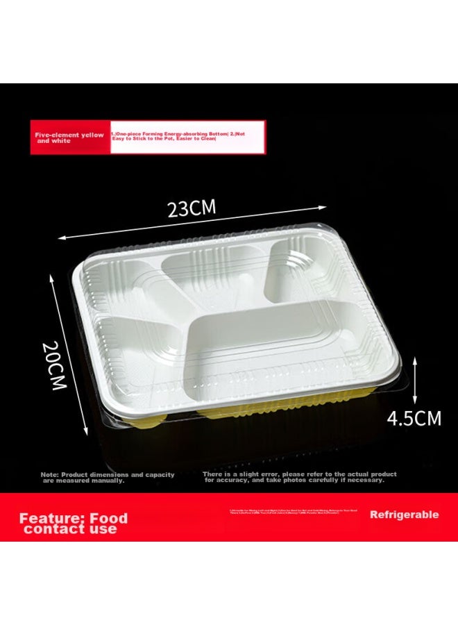 Yata Wutian Disposable Food Containers With 5 Compartments, Takeout Boxes, Fast Food Containers With Lids, 1000ml*100 Sets, Microwave Safe - Image 4