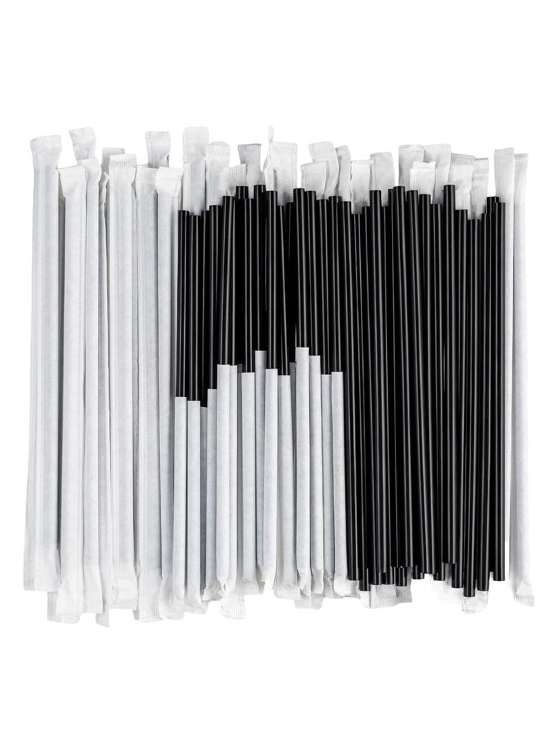 Lavish 250 Pcs Black Long Disposable Plastic Drinking Straws 24cm | Individually Wrapped Straws | Extra Long for Juice, Milk, Smoothies, Parties | Hygienic & Convenient Everyday Use - Image 2