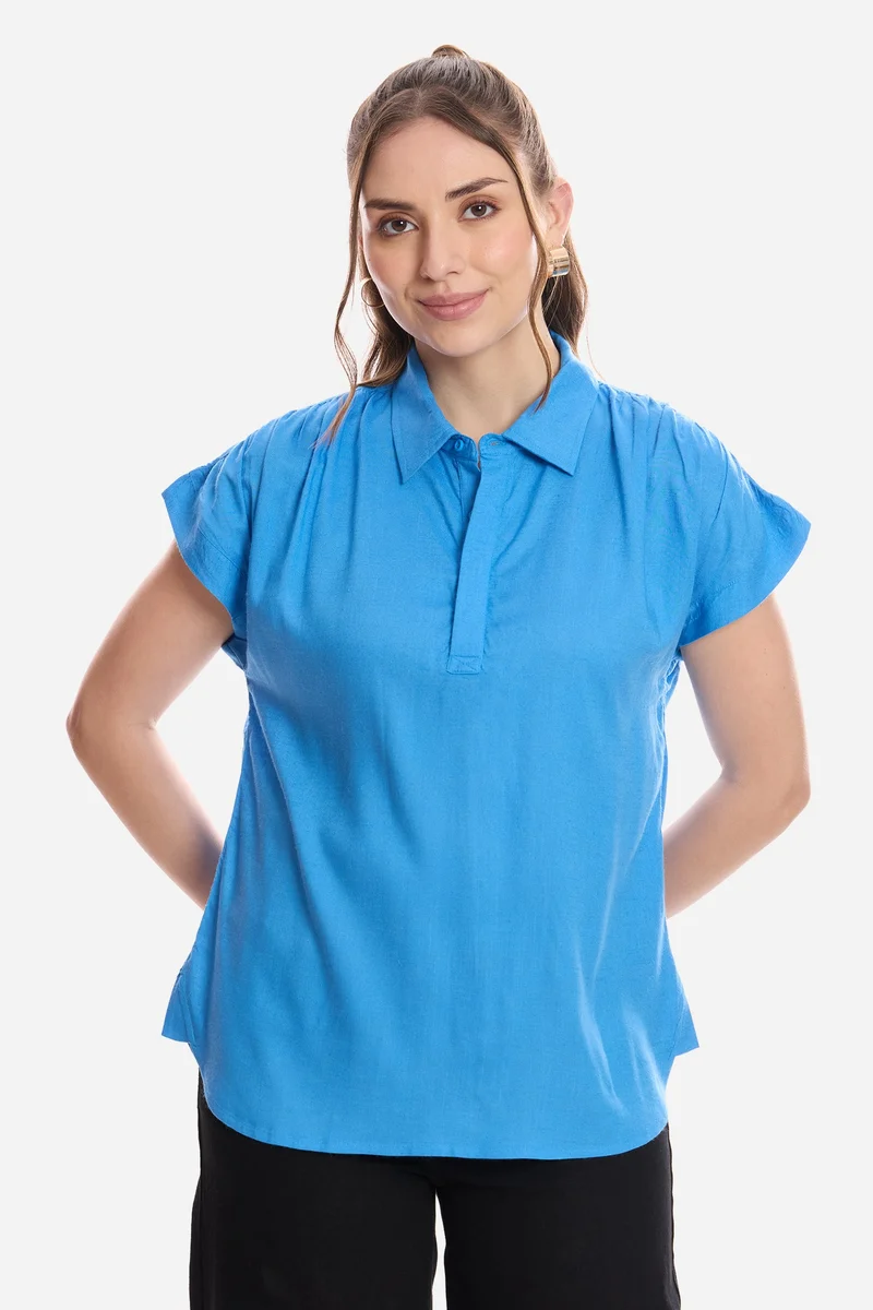 Virgio Solid Viscose Pull-On Shirt for Women