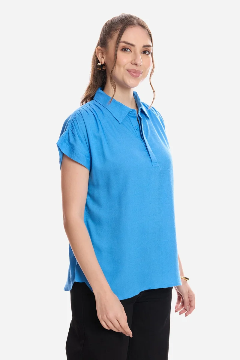 Virgio  Solid Viscose Pull-On Shirt for Women for Women | Best Price UAE