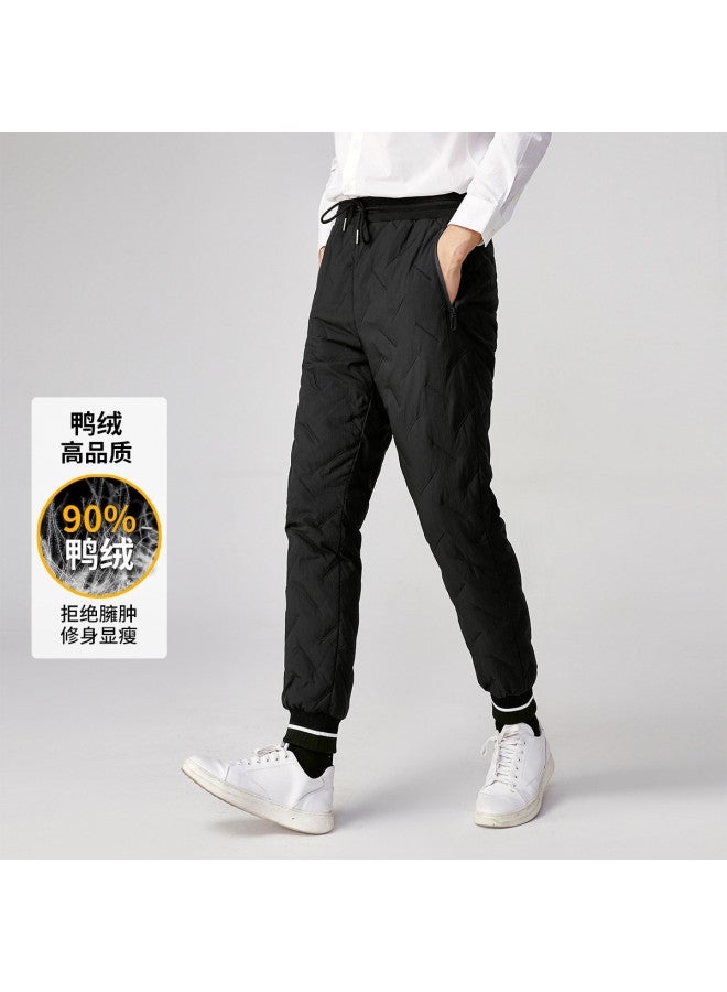 YaYa Winter Warmth Men's Cuffed Pants Outdoor Commute Down Casual Pants Men - Image 2