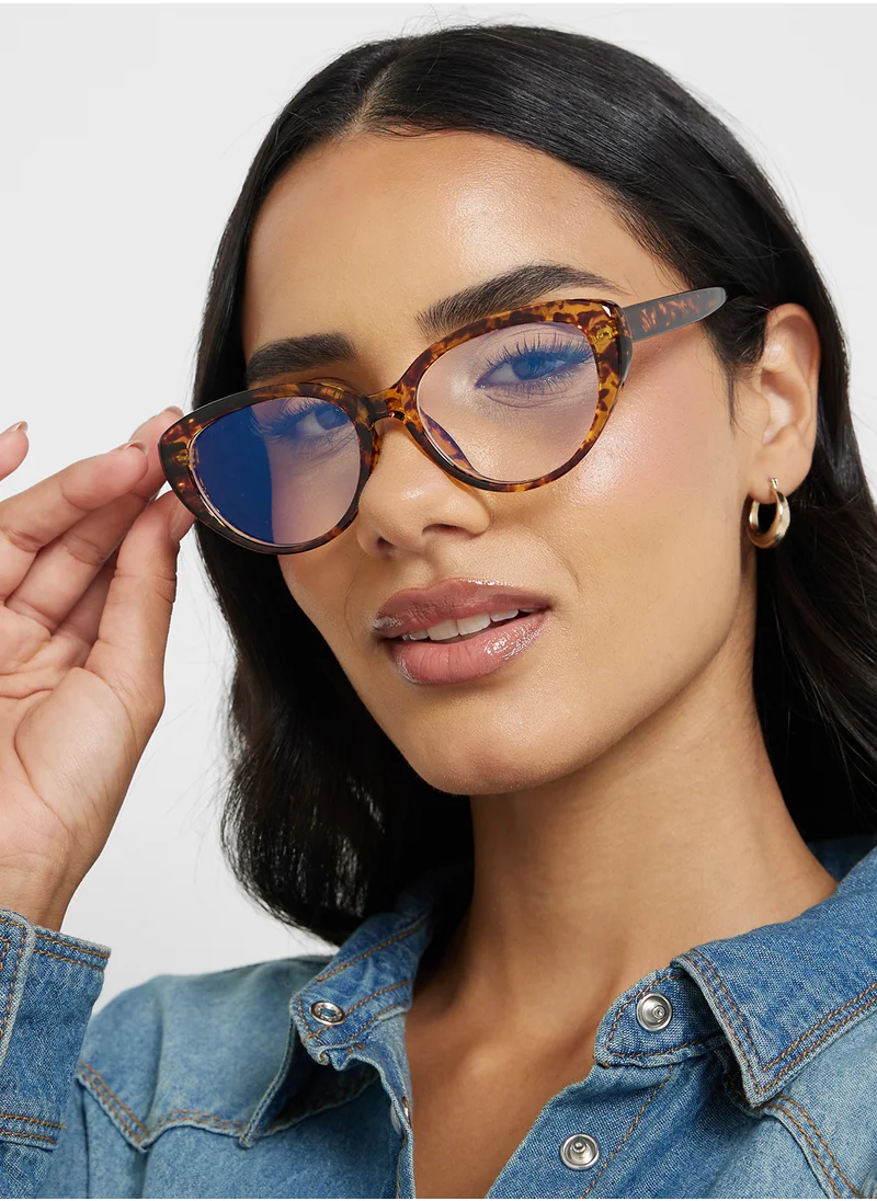 Ginger Anti Blue Laptop Optic Cat Eye Lens Glasses