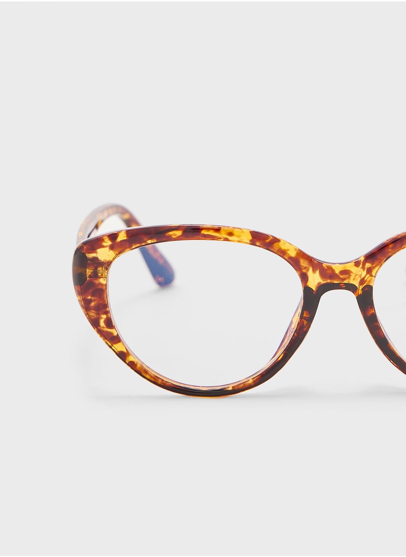 Ginger - Anti Blue Laptop Optic Cat Eye Lens Glasses - Image 1