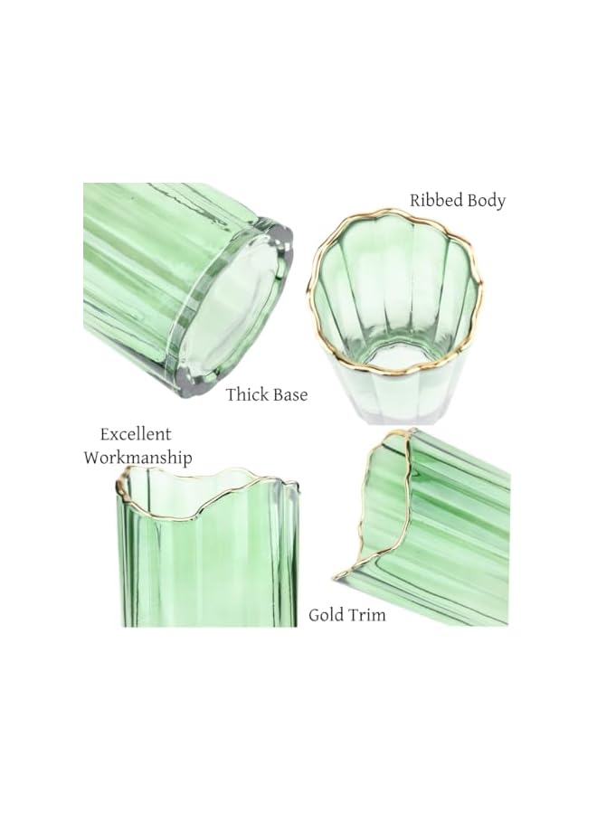 Green Tiger Tall Glass Vase for Flower Green Vase Heavy Large Cylinder Vase Home Decoration 12x30cm - Image 3